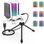 FIFINE Gaming Mikrofon PC, USB Microphone f&uuml;r PS4 PS5 Mac, mit Mikrofon St&auml;nder,