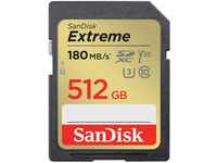 SanDisk Extreme SDXC UHS-I Speicherkarte 512 GB (V30, 180 MB/s Übertragung,...