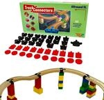 TOY2 Allround Set mit 41 Schienenverbindern geeignet f&uuml;r BRIO & Duplo Holzbahn 