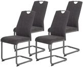 Hela Tische, 4er Set Esszimmerstuhl, Schwingstuhl CHRISTINA, Microfaser...