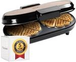 Bestron Doppel-Waffeleisen f&uuml;r klassische Herzwaffeln, Waffelmaker mit Backampel &