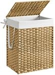 SONGMICS W&auml;schekorb schmal, 90 L, aus synthetischem Rattan, faltbar