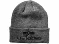 Alpha Industries Herren 3D Strickmütze aus Acryl Beanie-Mütze, Charcoal...