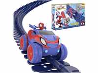 Smoby Toys - Spidey FleXtreme Rennbahn-Set (blau-rot) - flexible Kinder-Rennbahn