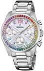 Festina Damen Uhr Analog Edelstahl 316L Silber - Quarz Chronograph - Mineralglas