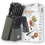 Richardson Sheffield ARTISAN Messerblock 15-teilig | Schwarz | Holzmesserblock