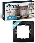 Kopp PARIS 1-fach Abdeckrahmen in Matt-Schwarz - 83 x 83 x 9,5 mm - Rahmen f&uuml;r