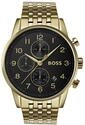 BOSS Chronograph Quarz Uhr f&uuml;r Herren mit Gelbgoldfarbenes Edelstahlarmband -