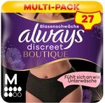 Always Discreet Boutique Inkontinenz-H&ouml;schen Plus Schwarz, Frauen, M, 9 H&ouml;schen,