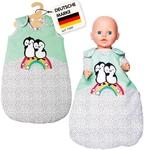 Heless 1194 - Schlafsack f&uuml;r Puppen im Pinguin P&uuml;nktchen Design, mit