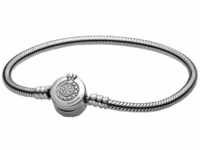 PANDORA Funkelndes Crown O Schlangen-Gliederarmband in Silber 17cm, 599046C01-17