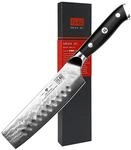 SHAN ZU Damast Nakiri Kochmesser 16,5cm,Japanisches K&uuml;chenmesser | 67 Lagen