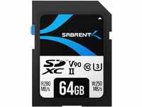 SABRENT SD Karte 64GB v90, sdxc Card uhs ii, SD Speicherkarte Class 10, u3,...