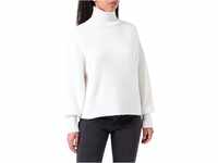 HUGO Damen Sisimia Relaxed-Fit Pullover mit Rollkragen und Rippbündchen Weiß L