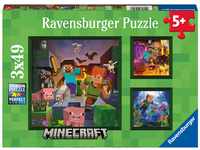 Ravensburger Kinderpuzzle 05621 - Minecraft Biomes - 3x49 Teile Minecraft...