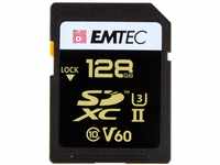 Emtec SpeedIN Pro+ SD-Speicherkarte 128GB, SDXC UHS-II U3 V60, Full HD, 3D, 4K,...
