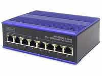 DIGITUS PoE Netzwerk-Switch - 8-Port Fast Ethernet - DIN-Rail Montage -...