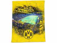 Borussia Dortmund BVB-Fleecedecke mit Stadionprint, 150x200cm