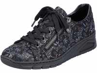 Rieker Damen N3302 Sneaker, Black Metallic N3302 90, 36 EU