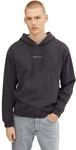 TOM TAILOR Denim Herren Hoodie Sweatshirt mit kleinem Logo-Print 29476 - Coal Grey M