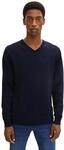 TOM TAILOR Herren Basic Strickpullover mit V-Ausschnitt