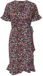 ONLY Damen Onlolivia S/S Wrap Dress Wvn Noos Kleid, Schwarz, 36 EU