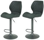Hela Tische, 2er Set Barhocker Bistrohocker Sonja, Bezug Vintage Anthrazit,