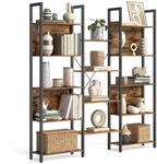 VASAGLE B&uuml;cherregal, Standregal mit 14 Ablagen, Regal mit Metallrahmen, f&uuml;r