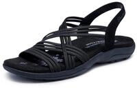 Skechers Damen Reggae Slim Simply Stretch Sandals, Black Gore, 42 EU