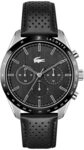 Lacoste Chronograph Quarz Uhr f&uuml;r Herren mit Schwarzes Lederarmband - 2011109