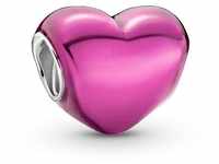 PANDORA Metallic Rosafarbenes Herz Charm aus Sterling-Silber, 799291C03