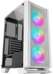 Mars Gaming MC-C Wei&szlig;, ATX PC Geh&auml;use, Metall-Mesh Frontplatte, Geh&auml;rtetes Glas, 3