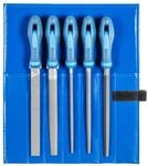 PFERD Werkstattfeilen-Set in PVC-Rolltasche, 5 Feilen, Kreuzhieb H1, 200mm,...