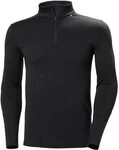 Helly Hansen Herren Lifa Merino Midweight 1/2 Zip, Schwarz, 2XL