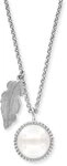 Engelsrufer Damen Halskette aus Sterling Silber mit Feder und Muschelkernperlen