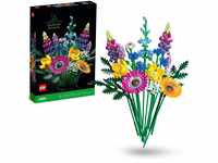 LEGO Icons Wildblumenstrauß-Set, künstliche Blumen mit Mohn und Lavendel zum