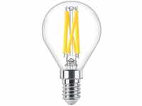Philips LED Classic E14 Lampe, 40 W, Tropfenform, klar, warmweiß
