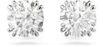 Swarovski Stilla Ohrringe, Rhodinierte Ohrstecker mit Klaren Swarovski Kristallen