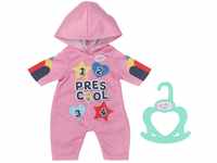 BABY born Kindergarten Einteiler mit Badges, rosa Puppenoverall mit farbigen