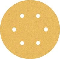 Bosch 50x EXPERT C470 Schleifblatt mit 6 L&ouml;chern (f&uuml;r Farbe auf Holz, Hartholz, &Oslash;