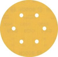 Bosch 50x EXPERT C470 Schleifblatt mit 6 L&ouml;chern (f&uuml;r Farbe auf Holz, Hartholz, &Oslash;