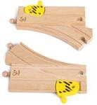 Hape Mechanische Y-Eisenbahnschienen 2 St&uuml;ck Holz - Robustes Erweiterungsset f&uuml;r