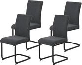 Hela Tische, 4er Set Esszimmerstuhl Schwingstuhl Linn, Webstoff+Mikrofaser...