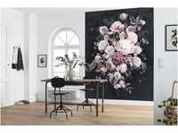 Komar Vlies Fototapete Bouquet Noir - Größe: 200 x 250 cm - 4 Bahnen,...