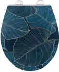 WENKO WC-Sitz Big Leaves, robuster Toilettensitz aus antibakteriellem Duroplast mit