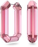 Swarovski Lucent Kreolen, Rosafarbene Statement Ohrringe mit Geschliffenem Swarovski