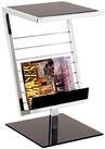 HAKU Beistelltisch Chrom schwarz Metall Couchtisch Sicherheitsglas - Ma&szlig;e: B...