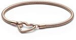 PANDORA Moments Herzverschluss Schlangen-Gliederarmband aus 14 Karat ros&eacute;vergoldeter