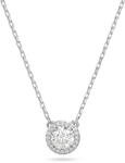 Swarovski Una Anh&auml;nger, Rhodinierte Damenhalskette mit Klaren Swarovski Kristallen