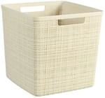 Curver Korb Jute aus 100 % recyceltem Kunststoff, quadratisch, Wei&szlig;, L: 17 l